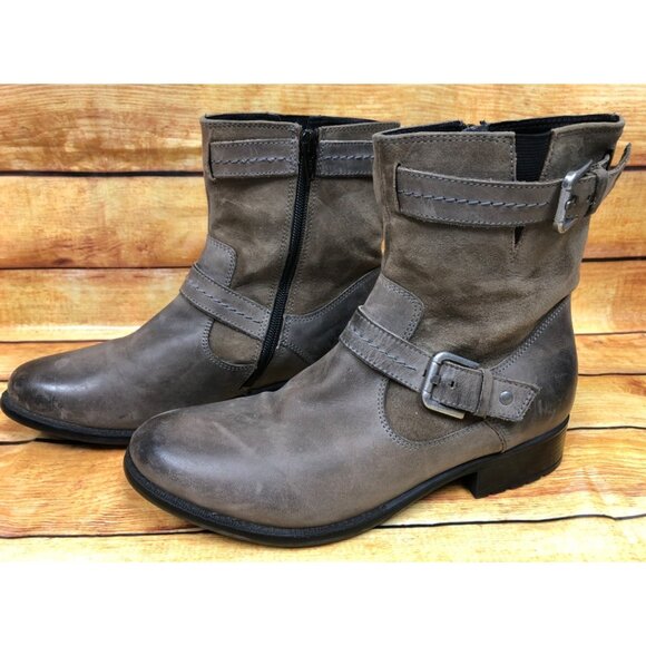 Clarks Bendables Plaza Terrier Brown Leather Boots Womens 7.5 M (s6b) - Picture 1 of 10